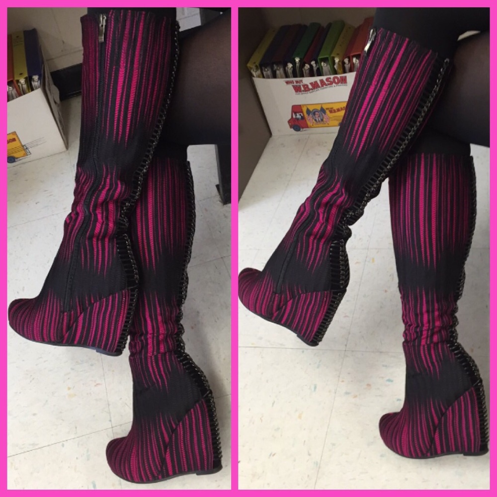 EUC Knee-high Wedge Boots